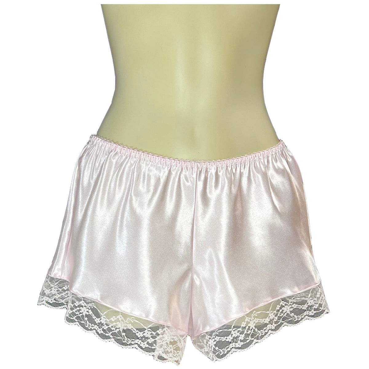 Pink Sexy Satin Lace French Knickers Shorts Negligee Lingerie