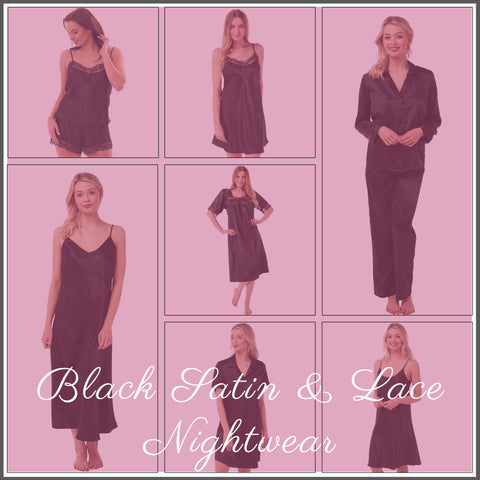 Black Satin Nightwear Collection