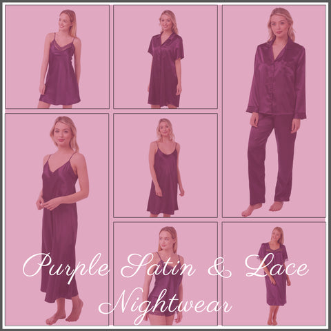 Purple Satin Nightwear Collection