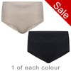 Sale 2 Pack Seamless Black and Nude Brief Knickers NO VPL Seamfree