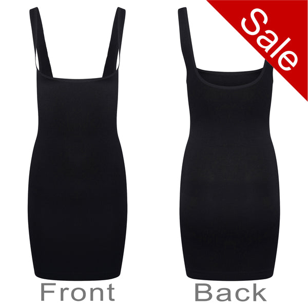 Sale Control Dress Under Bra Waist Cincher Seamless Shapewear Black