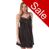 Sale Plain Black Sexy Silky Satin Lace Chemise Nightie Negligee Lingerie