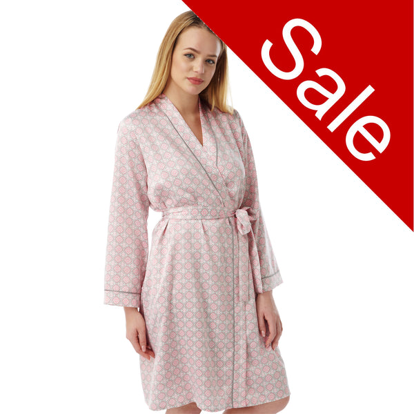 Sale Pink Sexy Satin Bathrobe Wrap Kimono Dressing Gown Robe PLUS SIZE