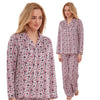 Sexy Satin Pink Pyjamas PJs Jammies Pajamas Set Abstract Floral Spot Pattern Negligee