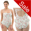 Sale Rose Ditsy Pattern Swimming Costume Bathing Swimsuit Low Leg Halterneck