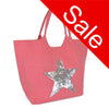 Sale Star Sequin Pink Canvas Shopping Beach Bag Tote