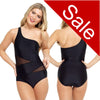 Sale Plain Black Swimming Costume Bathing Swimsuit One Piece