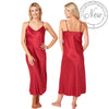 Long Full Length Burgundy Red Sexy Satin Chemise Nightdress Negligee Lingerie PLUS SIZE