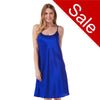 Sale Plain Bright Blue Sexy Silky Shiny Satin Chemise Nightie Negligee Lingerie