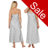 Sale Long Full Length Sexy Satin Grey Silver Paisley Print Chemise Nightdress PLUS SIZE