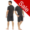 Sale Mens Plain Grey PJs Pyjamas Set Short Sleeve T Shirt with Shorts