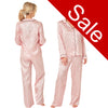 Sale Pink Sexy Jacquard Satin Star Print Pyjamas PJs Pajamas Jammies Set PLUS SIZE