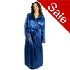 Sale Long Full Length Teal Blue Sexy Silky Shiny Satin Lace Wrap Bathrobe