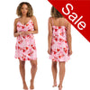 Sale Pink Heart Graffiti Sexy Satin Chemise Nightie Full Slip PLUS SIZE