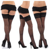 Black Plain Top Band Stockings Hold Ups Stay Ups.