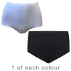 2 Pack Seamless Black and White Brief Knickers NO VPL Seamfree