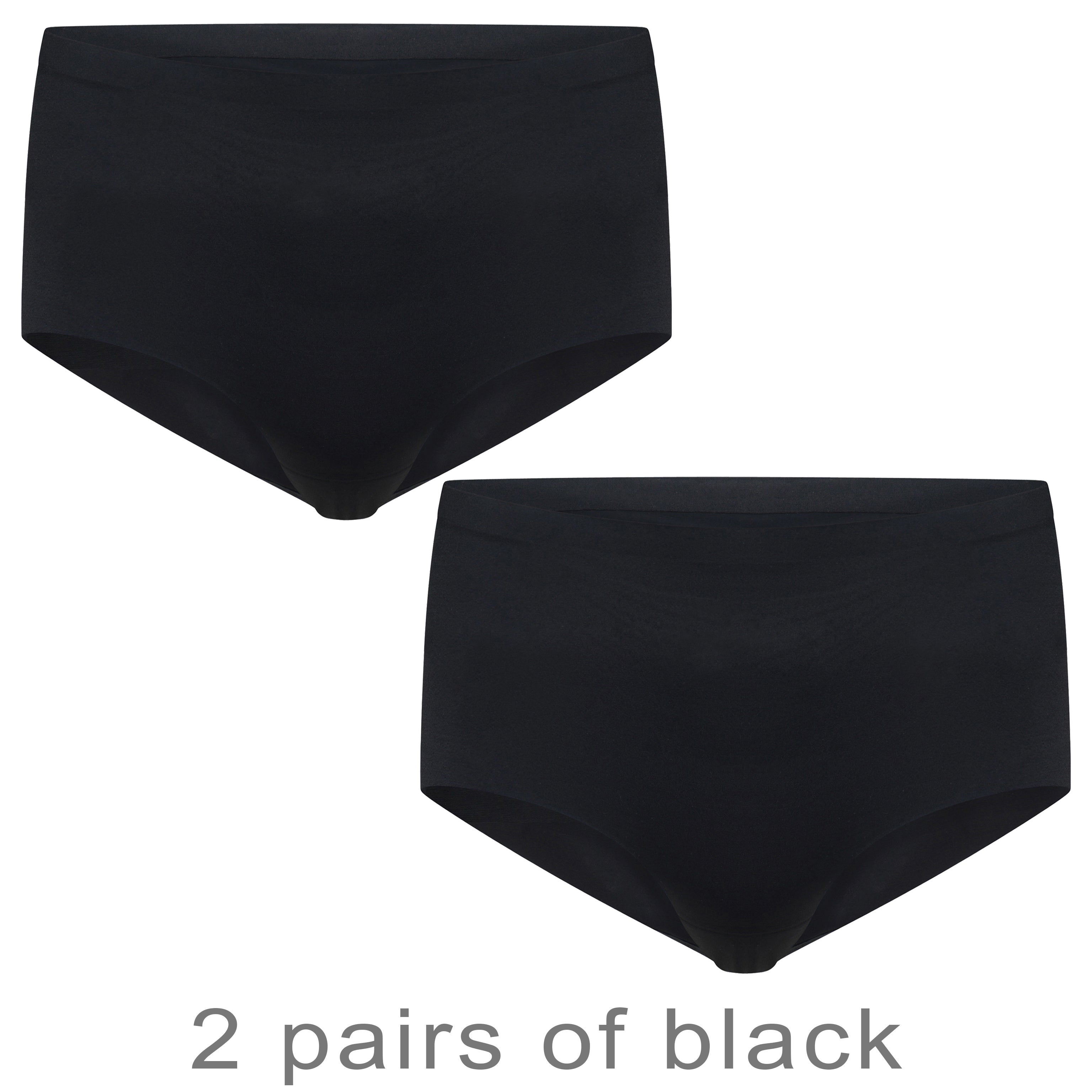 2 Pack Seamless Black Brief Knickers NO VPL Seamfree – Just For You  Boutique®