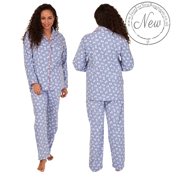 Blue Penguin Flannelette Wincey PJs Pyjama Set 100% Cotton