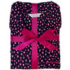 Navy Hot Pink Leopard Animal Print Flannelette Wincey PJs Pyjama Set 100% Cotton