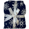 Navy Snowflake Print Flannelette Wincey PJs Pyjama Set 100% Cotton PLUS SIZE