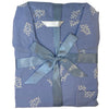 Pastel Blue Leaf Print Flannelette Wincey PJs Pyjama Set 100% Cotton PLUS SIZE