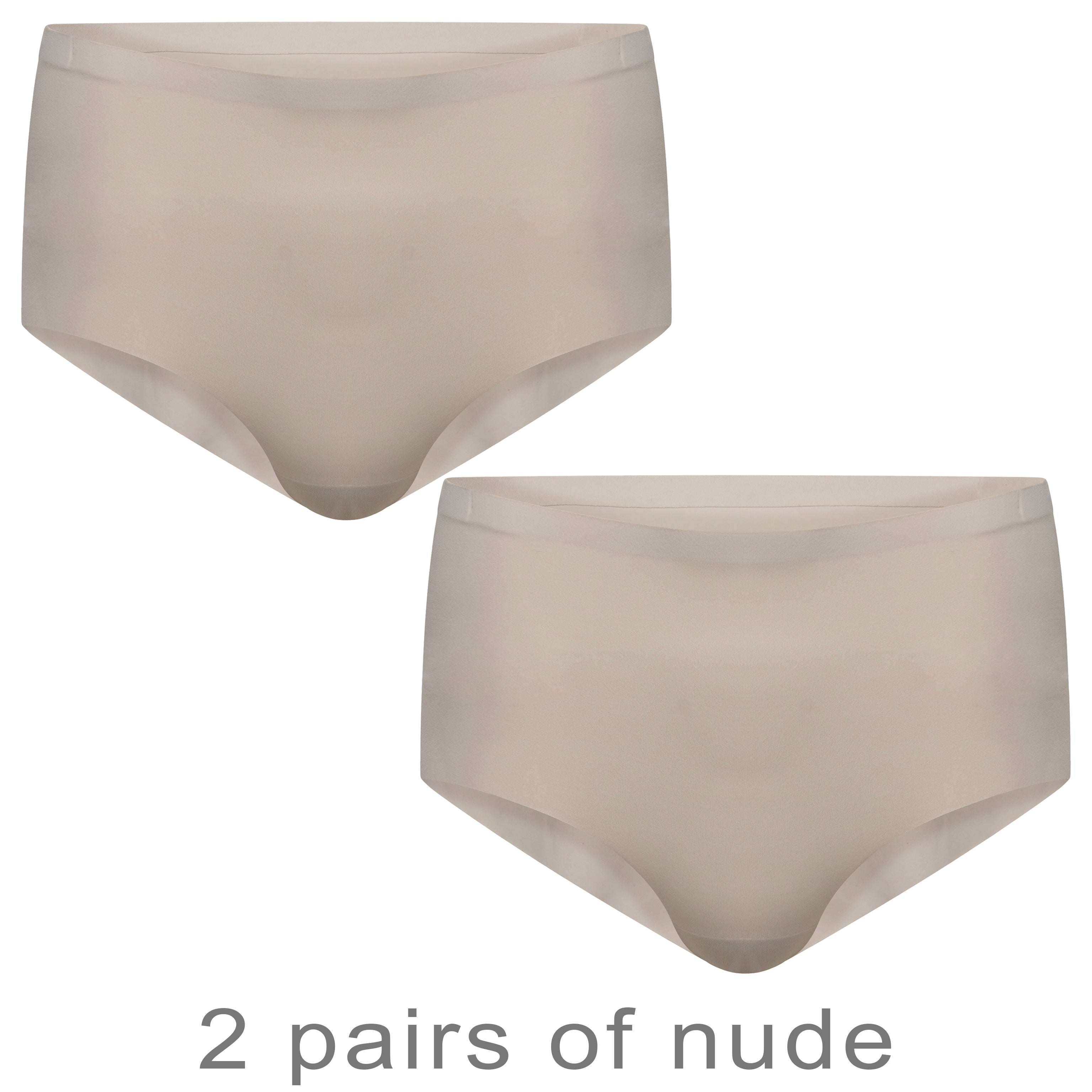 Ladies 3 Pack No VPL Full Briefs Nude