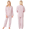 Buy ladies pink cheetah animal print 100% brushed cotton pyjama set winceyette flannelette in UK sizes 12-14, 16-18, 20-22. Same day dispatch, fast UK delivery!