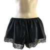 black satin and lace trim French knickers style shorts in UK size 8