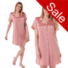 Sale Dark Pink Sexy Satin Nightshirt Nightie Short Sleeve Knee Length Negligee