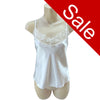 Sale Ivory White Sexy Satin & Lace Cami Vest Top with Adjustable Straps