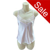 plain pink silky shiny satin and lace cami camisole top with adjustable straps in UK size 8, 