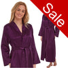 Sale Long Full Length Sexy Satin Wrap Bathrobe Plain Purple