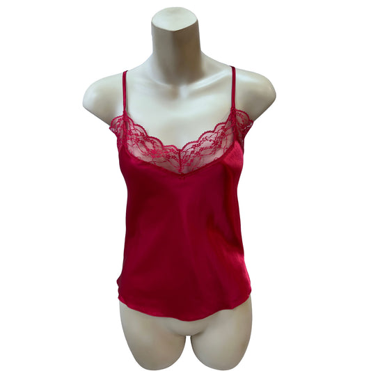 Red Sexy Satin Lace Cami Vest Top Negligee Lingerie PLUS SIZE