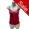 Sale Red Sexy Satin & Lace Cami Vest Top with Adjustable Straps