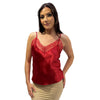 plain red silky shiny satin and lace cami camisole top with adjustable straps in UK plus size 8, 12, 14, 16, 18, 20, 22, 24, 26, 28, 30, 32, 34, 36, 38