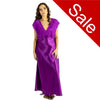 long full length silky shiny satin and lace chemise nightdress with wide fixed straps in a pink, purple style in UK plus sizes 14, 16, 18, 20, 22, 24, 26, 28,