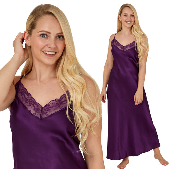 ITRONiK Ladies Floral Nightdress - Poly Cotton Short Sleeve Nightie, Sizes 10-30, Front Button Opening, Pink Lilac Or Blue