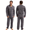 Mens Navy Check Plaid Tartan Wincey Flannelette Warm Winter PJs Pyjamas