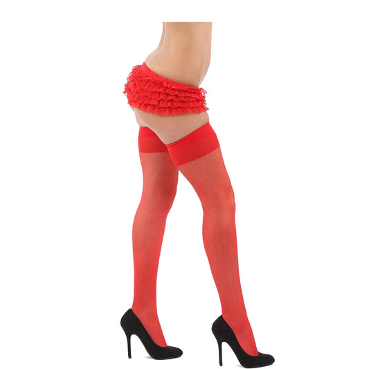 Red Plain Cuff Band Stockings