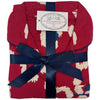 ladies red background with a large spot print brushed cotton winter pyjamas pjs set with a shirt style which has a button front, collar and long sleeves and full length trousers in UK sizes 10, 12, 14, 16, 18, 20