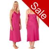 Sale Long Full Length Plain Peony Pink Sexy Satin Chemise Nightdress