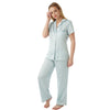 Aqua Continental Murcia Pattern Satin Pyjamas PJs Short Sleeve PLUS SIZES - Just For You Boutique