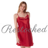 Plain Red Sexy Satin Lace Chemise Nightie Negligee Lingerie PLUS SIZE