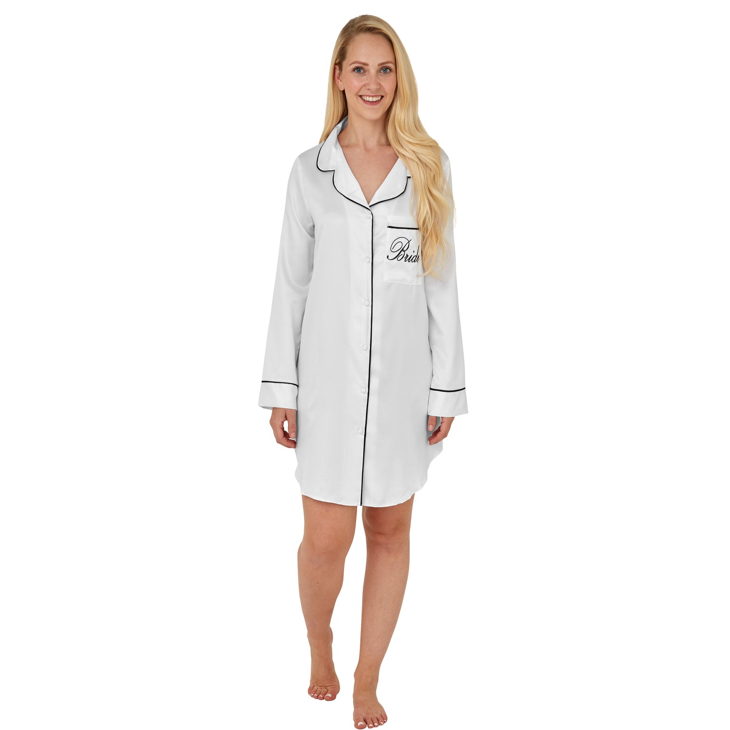 White Satin Bride Nightshirt Nightdress