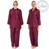 Sexy Satin Burgundy Red Stripe PJs Pyjamas Set Negligee Lingerie PLUS SIZE