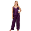 Sexy Satin Plain Purple Pyjamas PJs Set Cami Top Negligee Lingerie PLUS SIZE