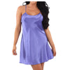 Plain Purple Sexy Satin Chemise Nightie Slip Negligee Lingerie