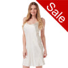 Sale Plain Ivory Cream Sexy Silky Shiny Satin Chemise Nightie Short Slip