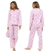 Pink Heart Print Flannelette Wincey PJs Pyjama Set 100% Cotton PLUS SIZE