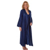 Matching Long Full Length Navy Sexy Satin Nightdress & Wrap Set Negligee Lingerie PLUS SIZE